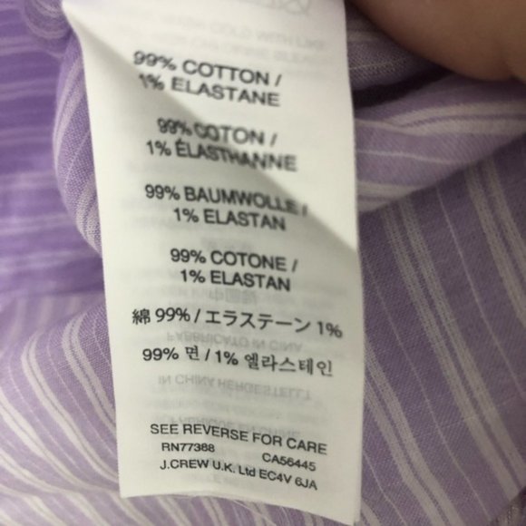 J. Crew Tuxedo Popover Tunic in Light Purple with White Stripes - Picture 3 of 4